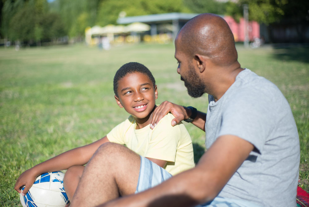 Un enfant et son père